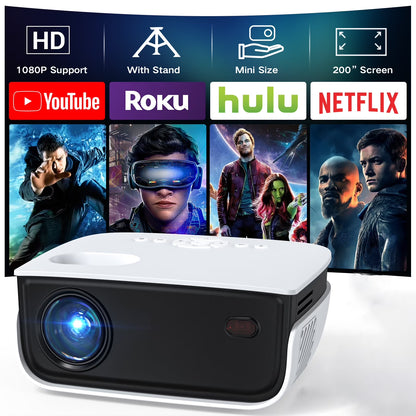 1080P Mini Projector with Bluetooth,Keystone Correction,Up to Support 240'' Screen